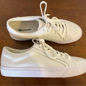 White leather low top Madewell “Sidewalk” sneakers - Size 9
